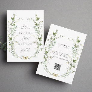 Elegant Watercolor Wildflower Wedding  Save The Date