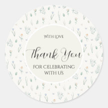 Elegant Watercolor Wildflower Wedding Thank You