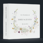 Elegant Watercolor Wildflower White Wedding Album Binder<br><div class="desc">Elegant Watercolor Wildflower Wreath White Wedding Album 3 ring binder. A wedding Album 3 ring binder with an elegant floral design. A beautiful wreath of wildflowers in pastel neutral colours on a light background. It is perfect for wedding celebrations in any style.</div>