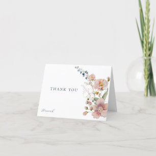 Elegant Watercolor Wildflowers Thank You