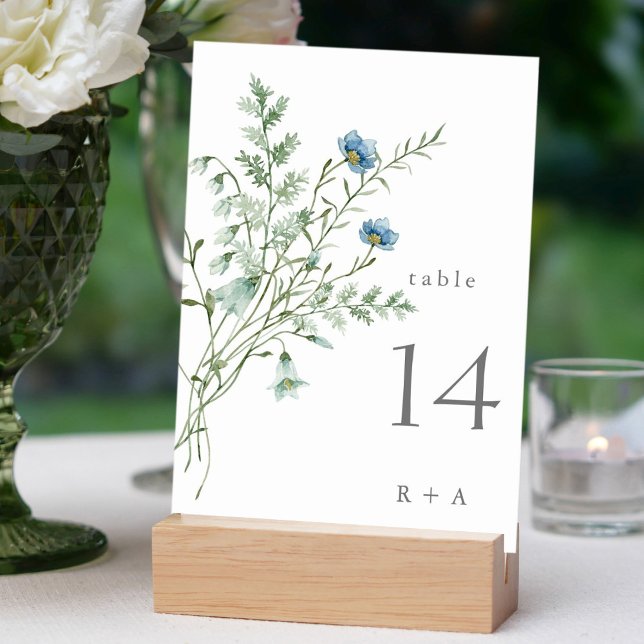 Elegant Watercolor Wildflowers Wedding  Table Number (Creator Uploaded)