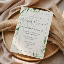 Elegant Watercolor Willow Greenery Bridal Shower