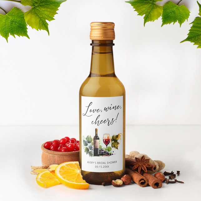 Elegant Watercolor Winery Bridal Shower Wine Label (Creator Uploaded)