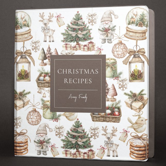 Elegant Watercolor Winter Christmas Recipe Binder (Creator Uploaded)