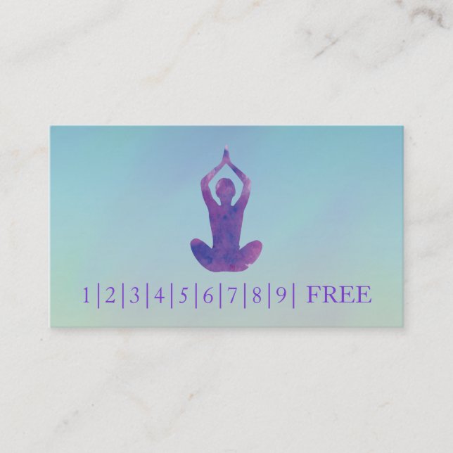 Elegant Watercolor YOGA Instructor Logo Business Card (Front)