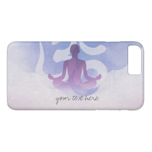 Elegant Watercolor Yoga Meditation Pose Om Symbol Case-Mate iPhone Case