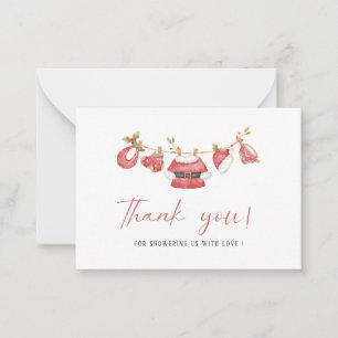 Elegant WatercolorLittlel santa baby Baby shower Card