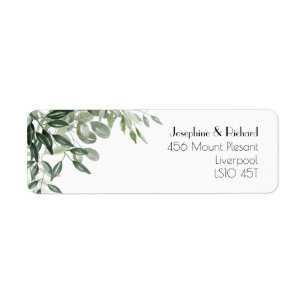 Elegant watercolour leaf botanicals hunter green