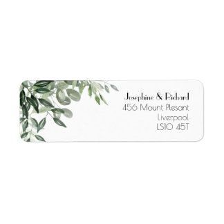 Elegant watercolour leaf botanicals hunter green