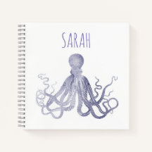 Elegant Watercolour Octopus name