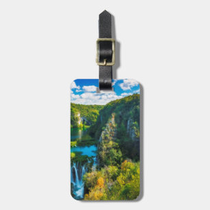 Elegant waterfall scenic, Croatia Luggage Tag