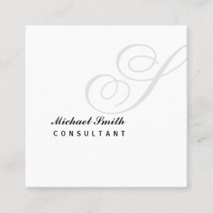 Elegant Watermark Monogram Square Business Card