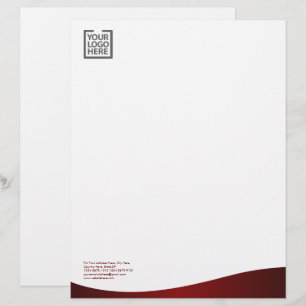 Elegant Wave Burgundy Corporate Identity Letterhead