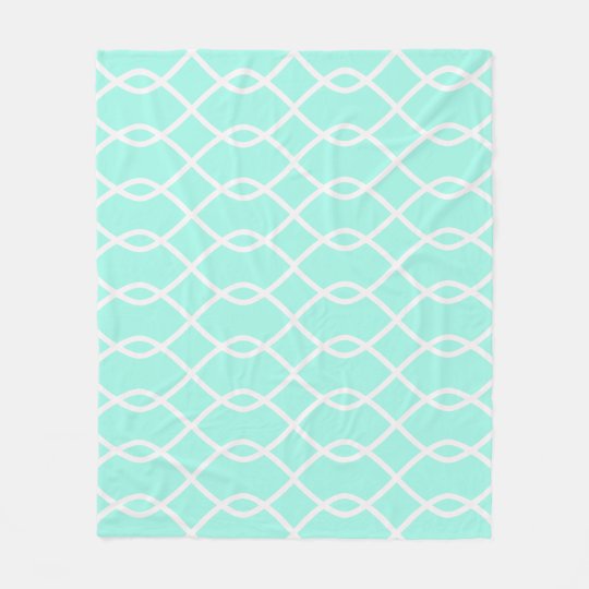 ELEGANT WAVE PATTERN - Teal Fleece Blanket