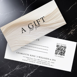 Elegant, Waves, Salon, QR Code, Gift Certificate
