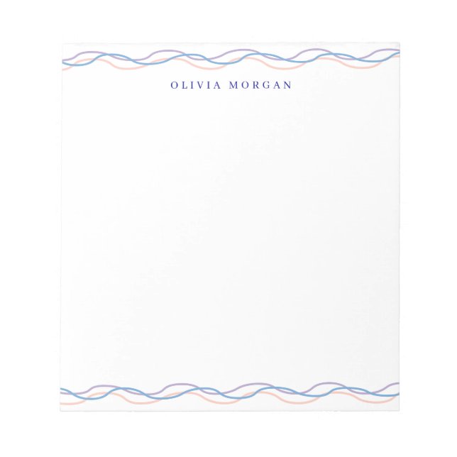 Elegant wavy border soft pastel tones notepad (Front)