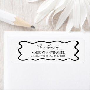 Elegant Wavy Border Wedding Return Address