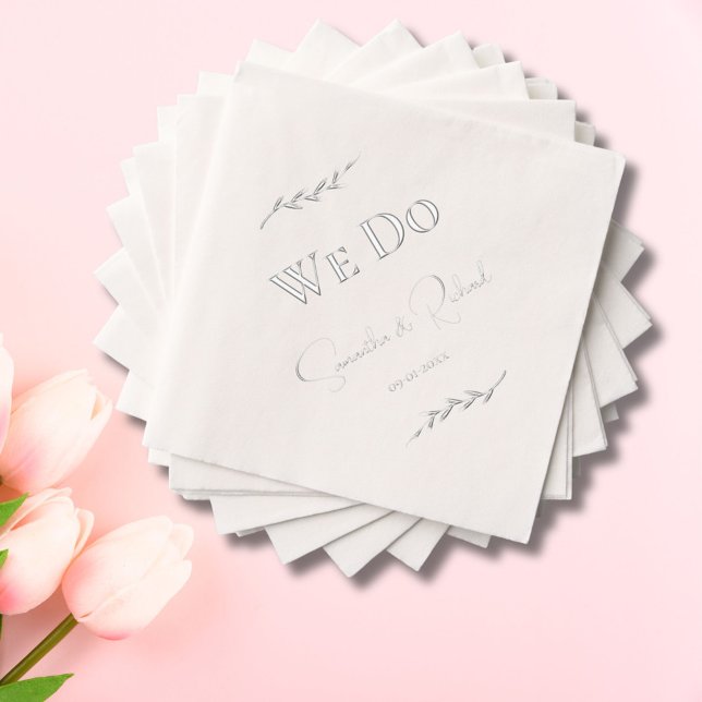 Élégant "We Do" Couples Noms Mariage Date Argent (Créateur téléchargé)