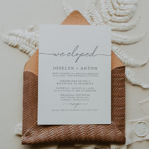Elegant We Eloped Elopement Reception Invitation