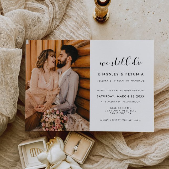 Elegant We still do Vow renewal photo Invitation (Creator Uploaded)
