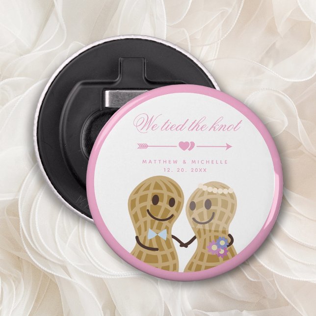 Elegant We Tied The Knot Cute Wedding Announcement Bottle Opener (Creator Uploaded)