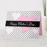 Elegant Weave Pattern, Pink Hearts Mother's Day