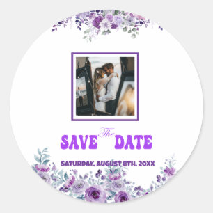 Elegant Wedding 007 by Nasrin Save the Date Classic Round Sticker