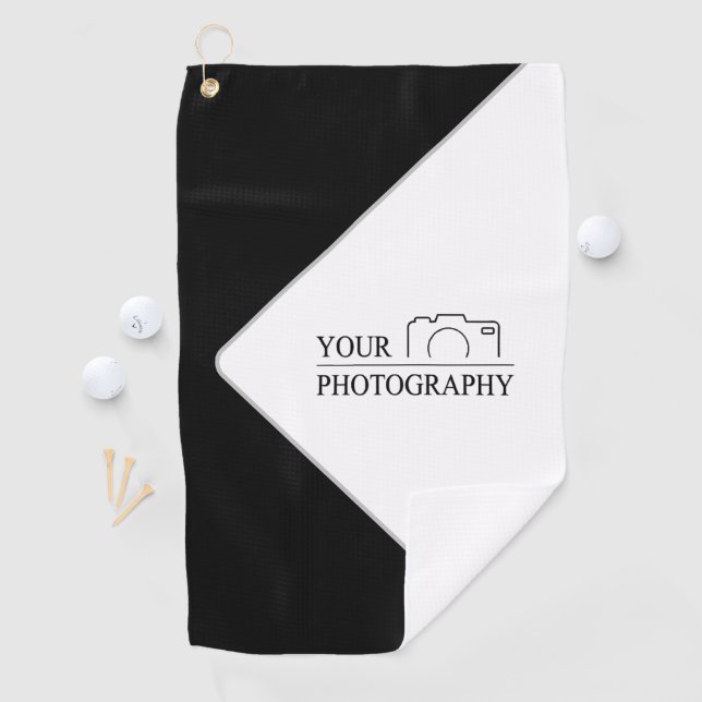 Elegant Wedding Add Personalized Photography Golf Towel (InSitu)