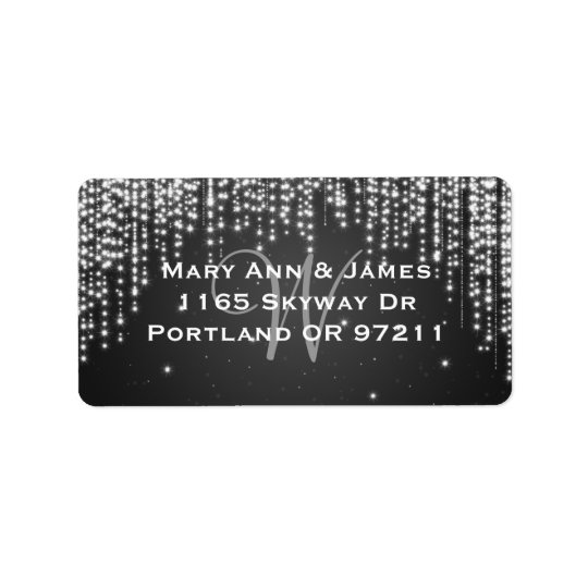 Elegant Wedding Address Night Dazzle Black