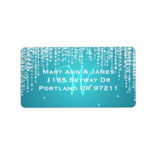 Elegant Wedding Address Night Dazzle Blue Label