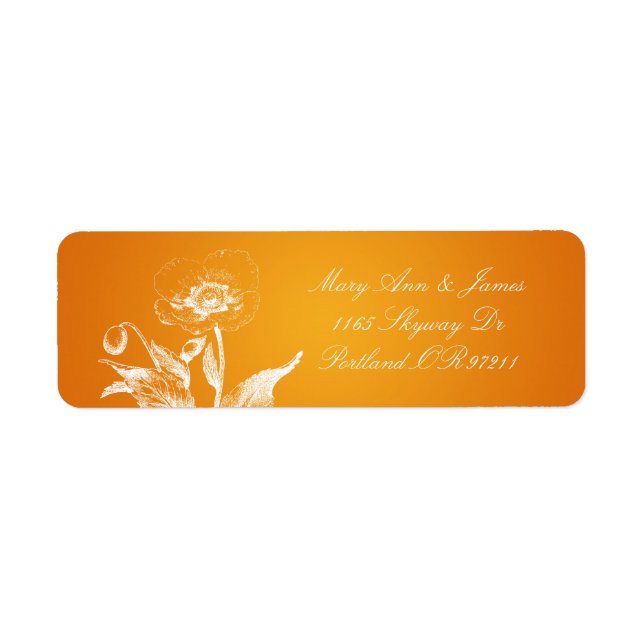 Elegant Wedding Address Poppy Orange (Front)