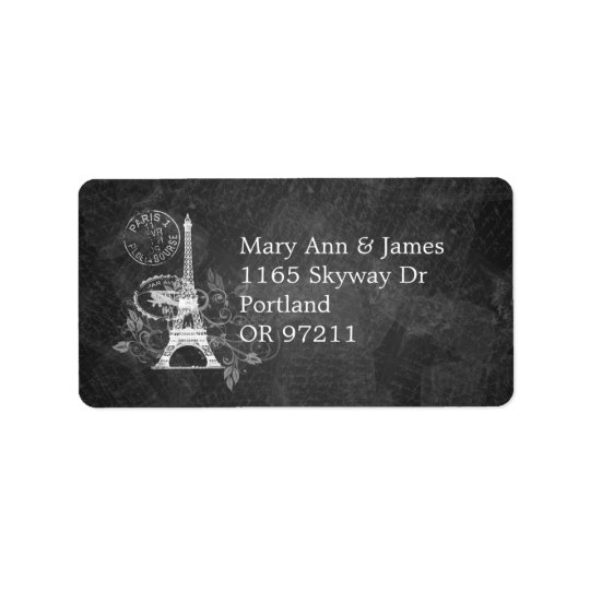 Elegant Wedding Address Romantic Paris Black