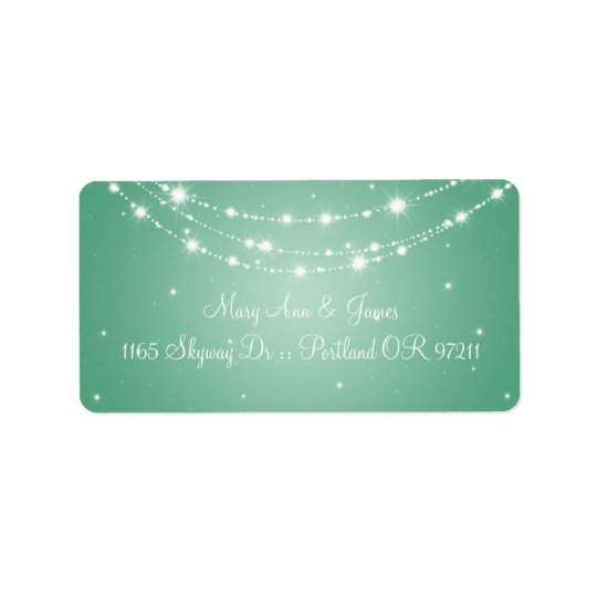 Elegant Wedding Address Sparkling Chain Mint Green