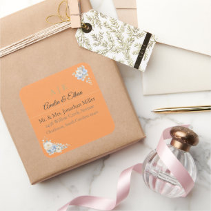 Elegant Wedding Address Stickers   Luxury Floral