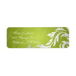 Elegant Wedding Address Swirly Flourish Lime Green