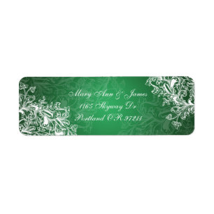 Elegant Wedding Address Vintage Swirls  Green