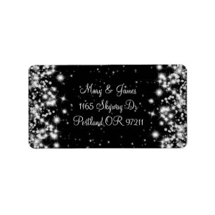 Elegant Wedding Address Winter Sparkle Black Label