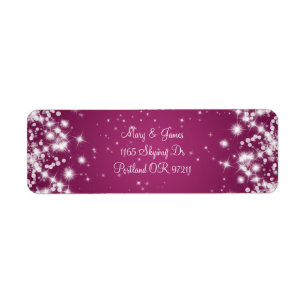 Elegant Wedding Address Winter Sparkle Pink