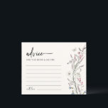 Elegant Wedding Advice Card<br><div class="desc">Elegant and stylish, this Elegant Wedding Advice Card features gorgeous hand-painted dainty watercolor pink, purple, and blue pastel wildflowers and sage greenery with a cute white butterfly arranged in a lovely vintage bouquet on an ivory background. Find coordinating items in the Elegant Pastel Wildflowers Wedding Collections.</div>