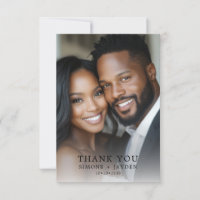 Elegant Wedding African American 2 Photo Thank You