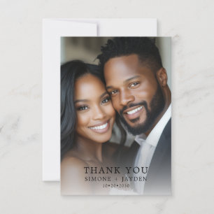 Elegant Wedding African American 2 Photo Thank You Card