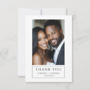 Elegant Wedding African American 2 Photo Thank You Card