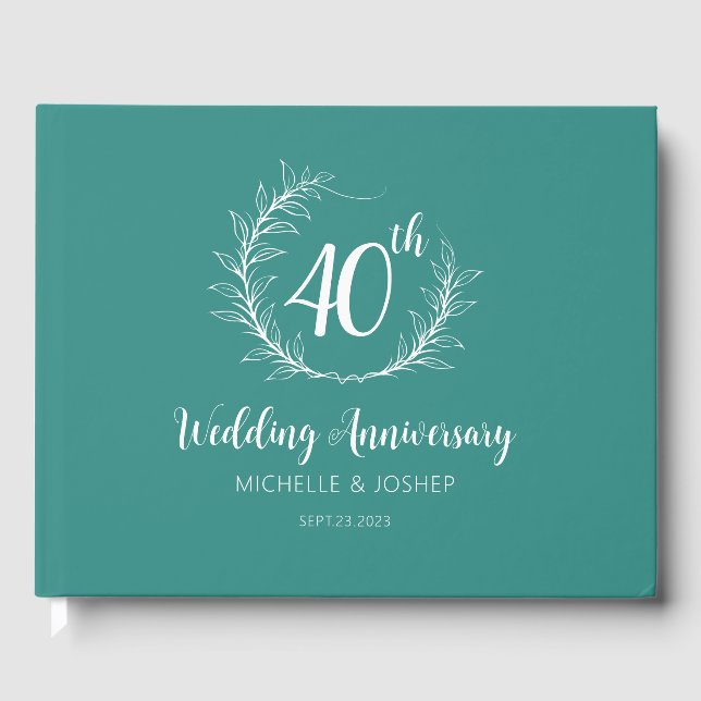 Elegant Wedding Anniversary  Guest Book (Front)