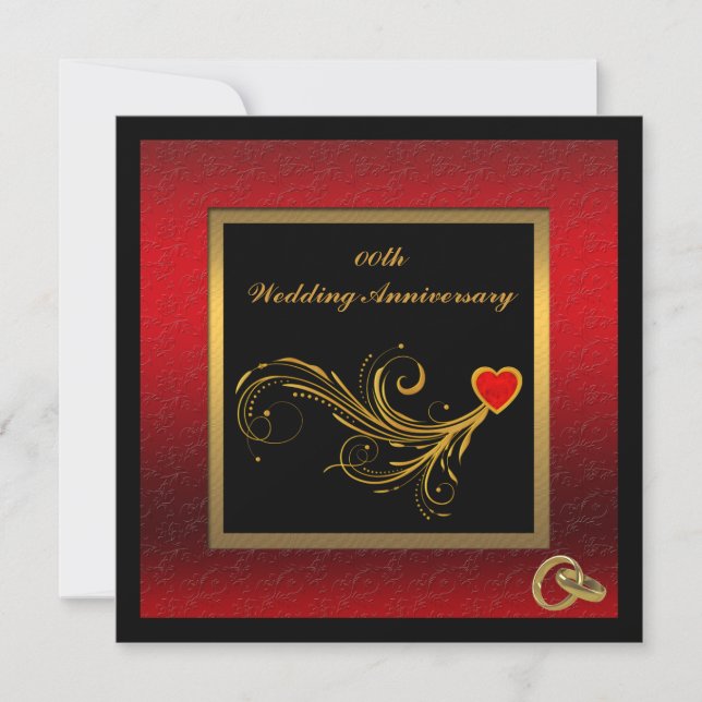 Elegant Wedding Anniversary Party Invitation (Front)