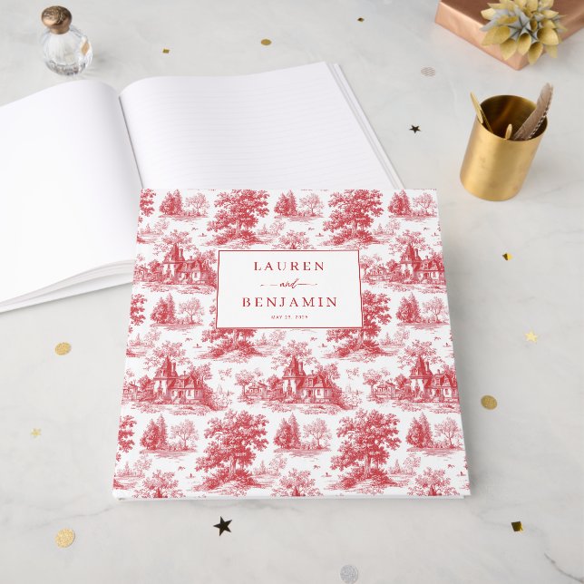 Elegant Wedding Announcement Card Guest Book (Front Open)