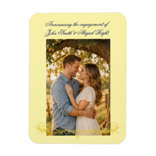 Elegant Wedding Announcement Magnet