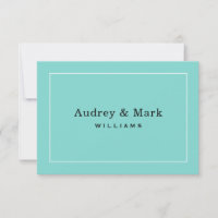 Elegant Wedding Aqua Blue and Black Monogram