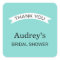 Elegant Wedding Aqua Blue Bridal Shower Thank You