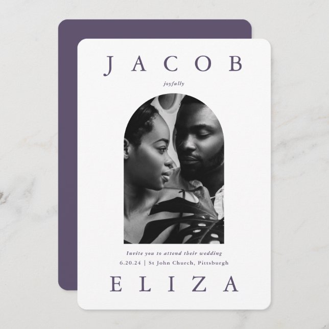 Elegant Wedding Arch Rsvp Code Two Photo Invitation (Front/Back)