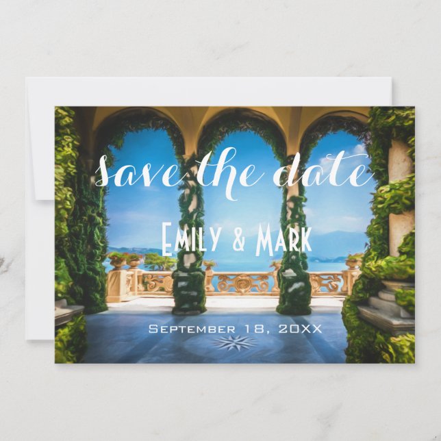 Elegant Wedding Arches of Italy Save The Date (Front)